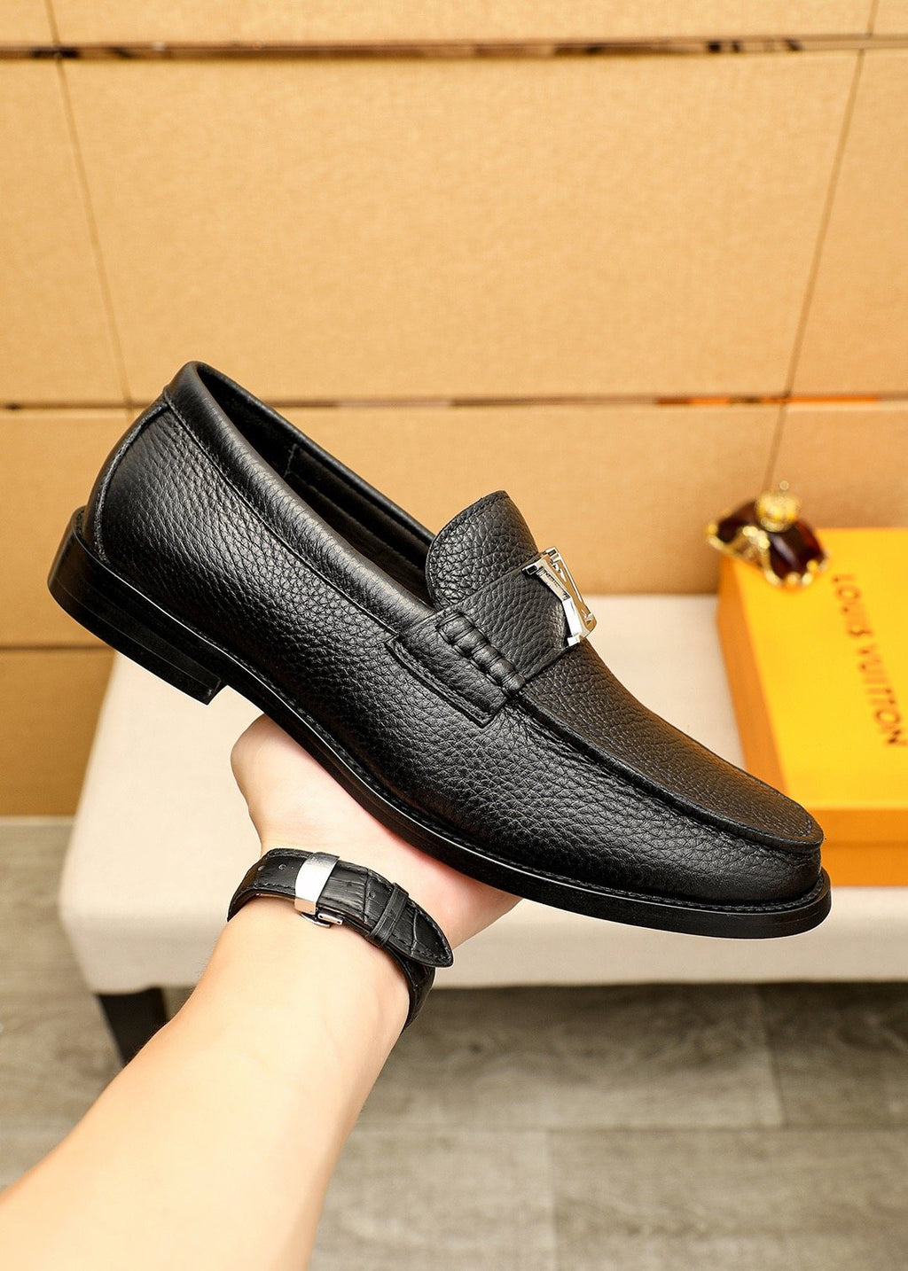 Louis Vuitton Textured Hardware Loafers