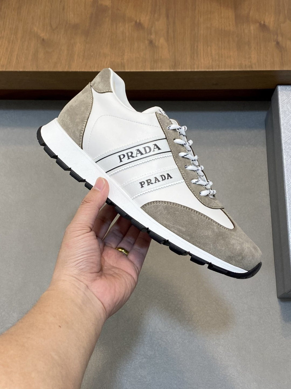 Prada Men's Color-Block Low-Top Sneakers
