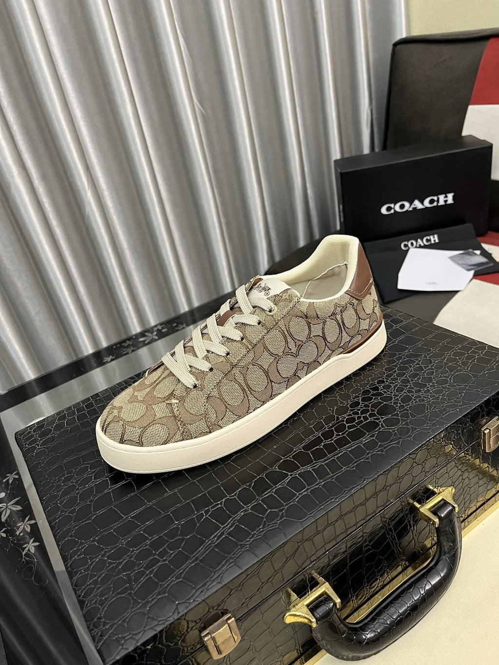 Coach Black and Charcoal Low-Top Sneakers