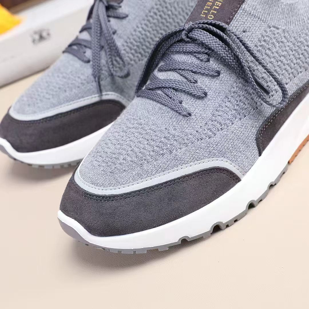 Brunello Cucinelli Knit Lace-Up Sneakers