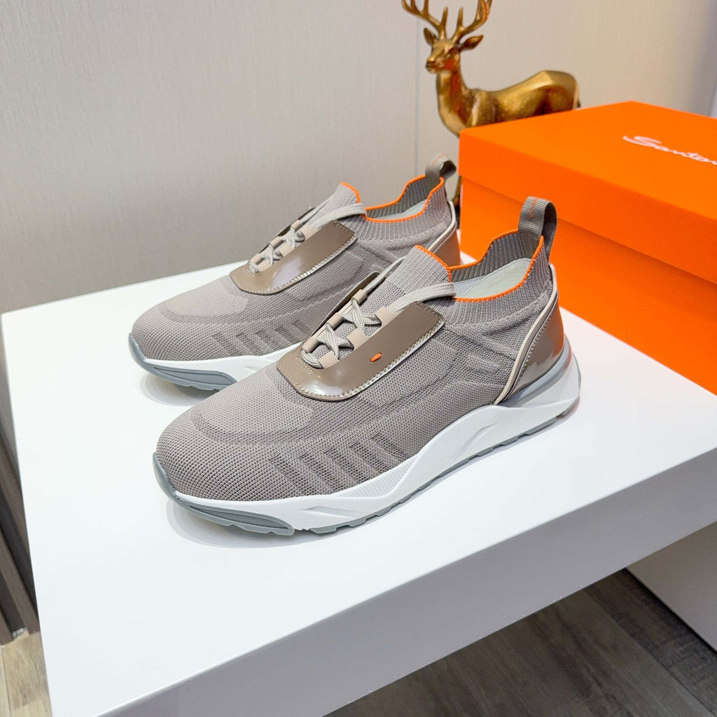 Santoni Men's Knit Lace-Up Sneakers