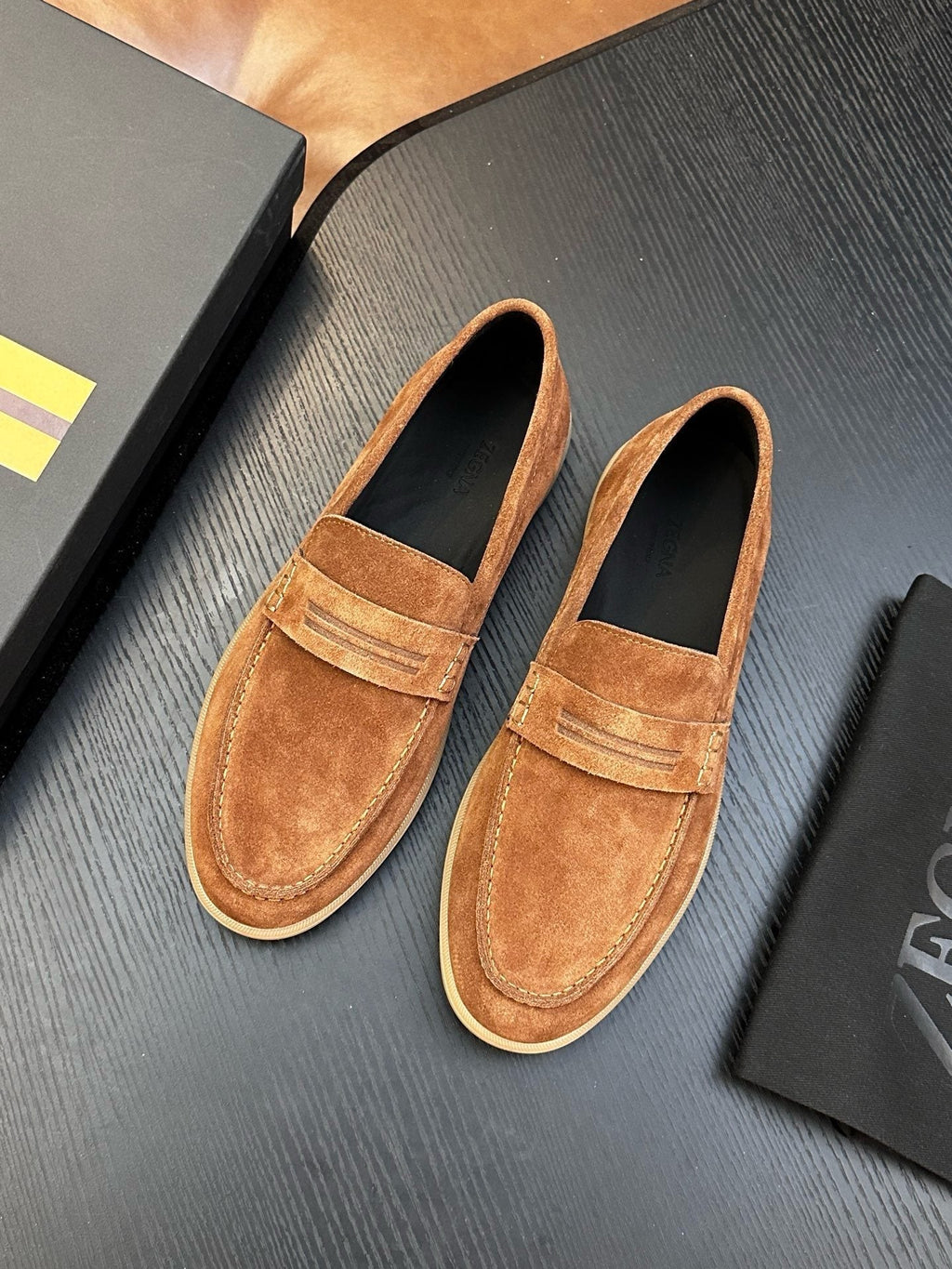 Zegna Suede Slip-On Loafers