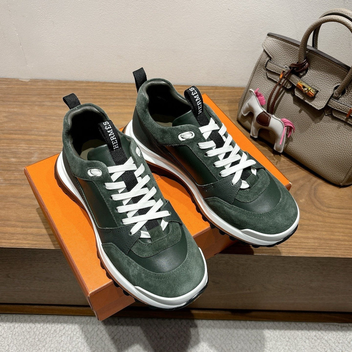 Hermès Paneled Low-Top Sneakers