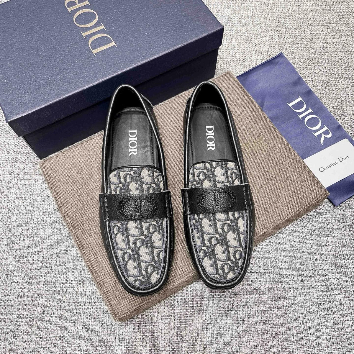 Dior Patterned Vamp Loafers