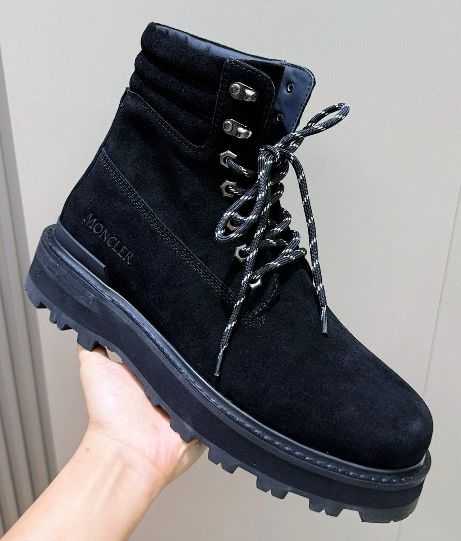 Moncler Men's Suede Lace-Up Ankle Boots