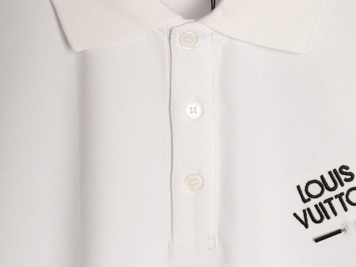 Louis Vuitton 25SS Letter-Detail Short-Sleeve Polo - White