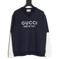 Gucci Lettering Layered-Look Crewneck Sweatshirt - Navy
